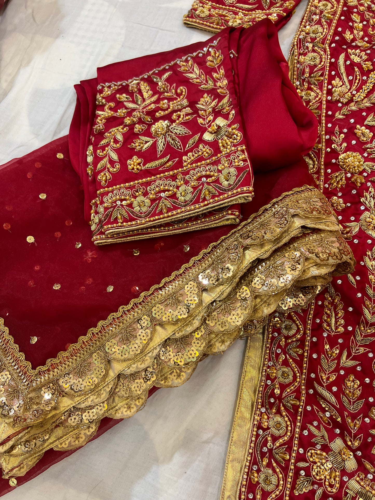 Red party wear dress