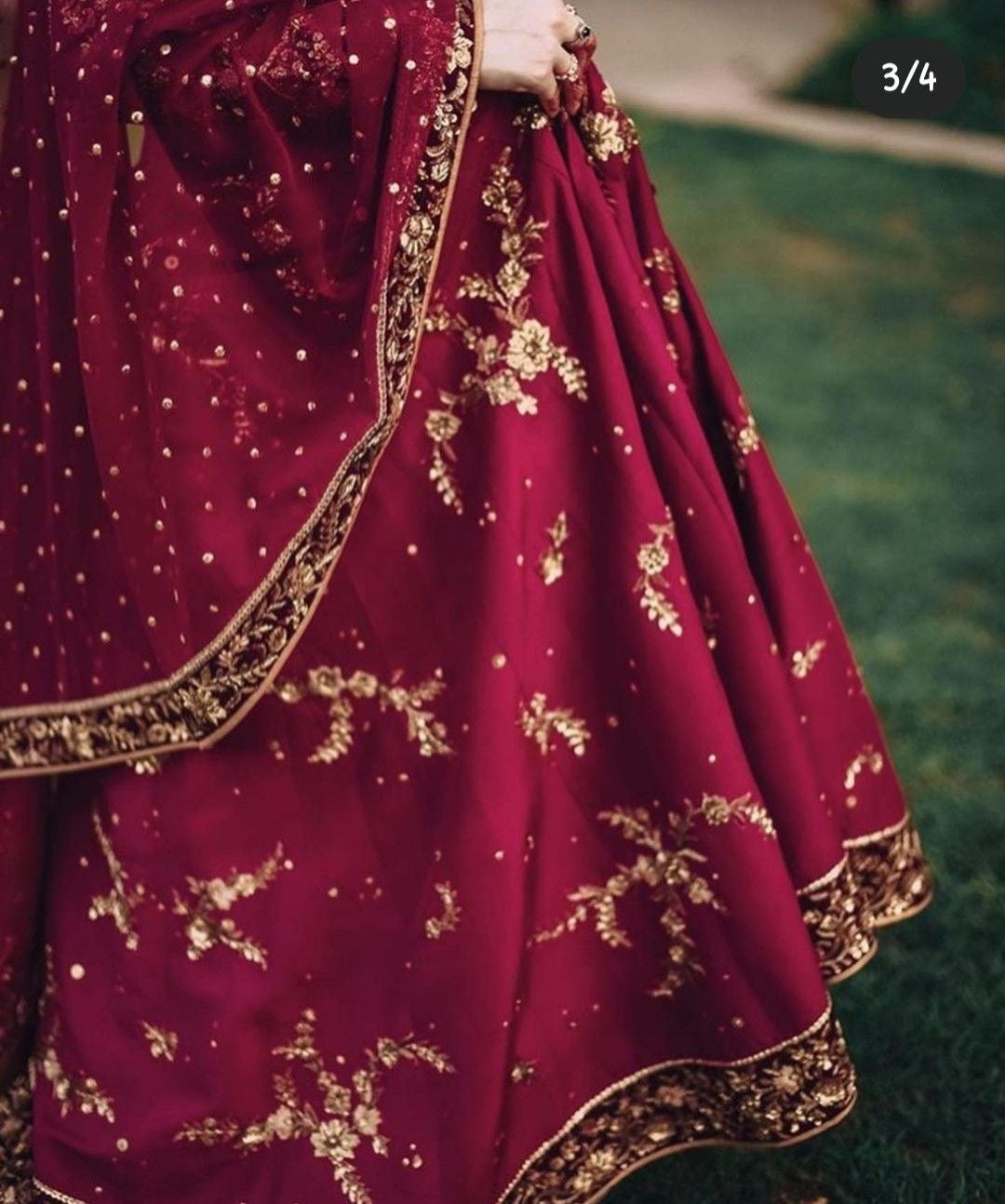 Maroon Bridal dress