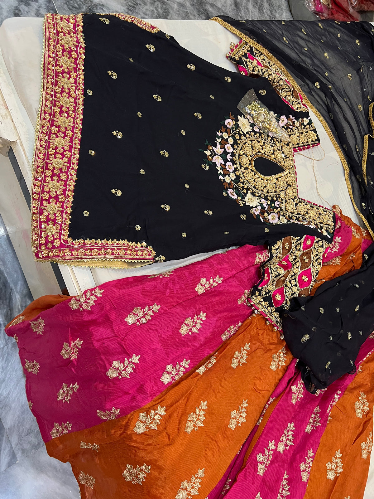 Black Multi-Color Embroidered Pakistani Sharara Set | Party & Wedding Wear