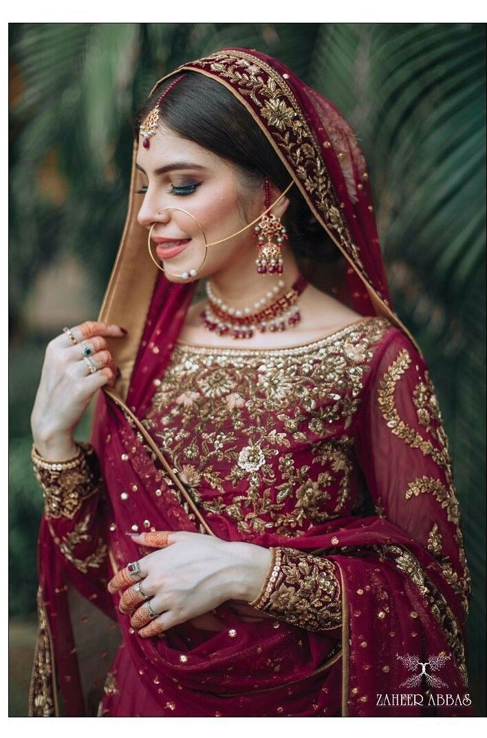 Maroon Bridal dress