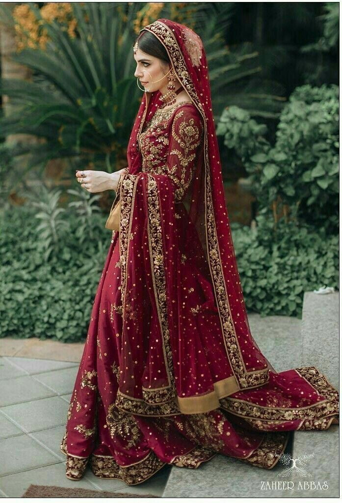 Maroon Bridal dress