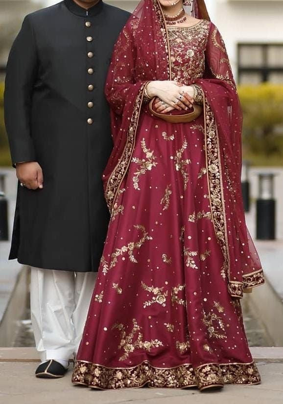 Maroon Bridal dress
