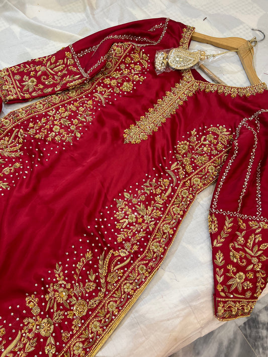 Red party wear dress