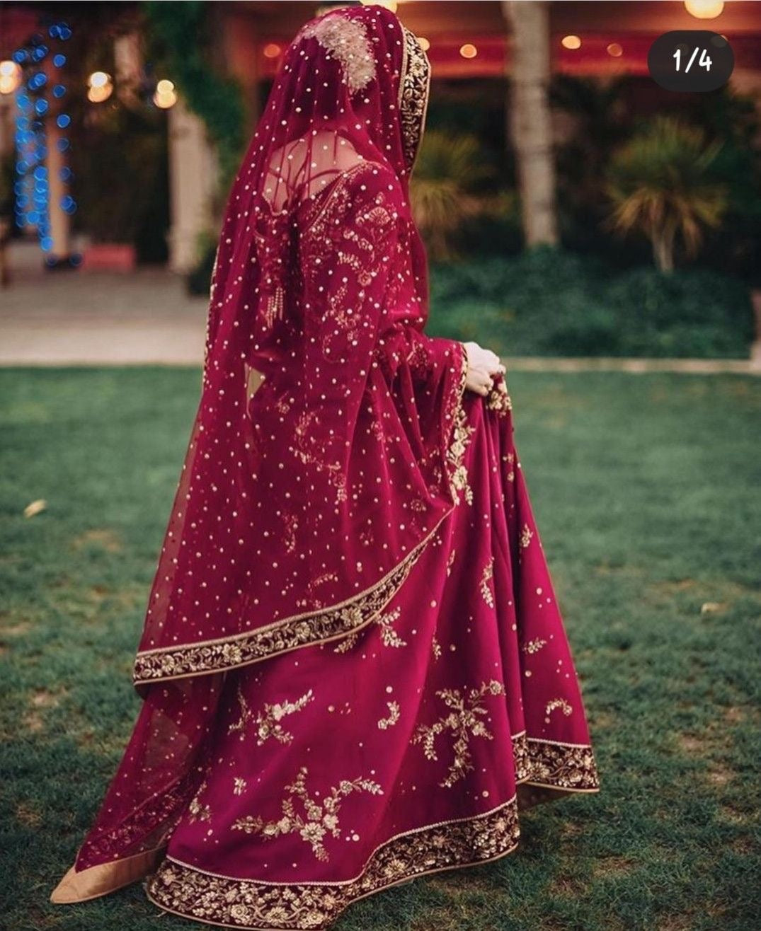 Maroon Bridal dress