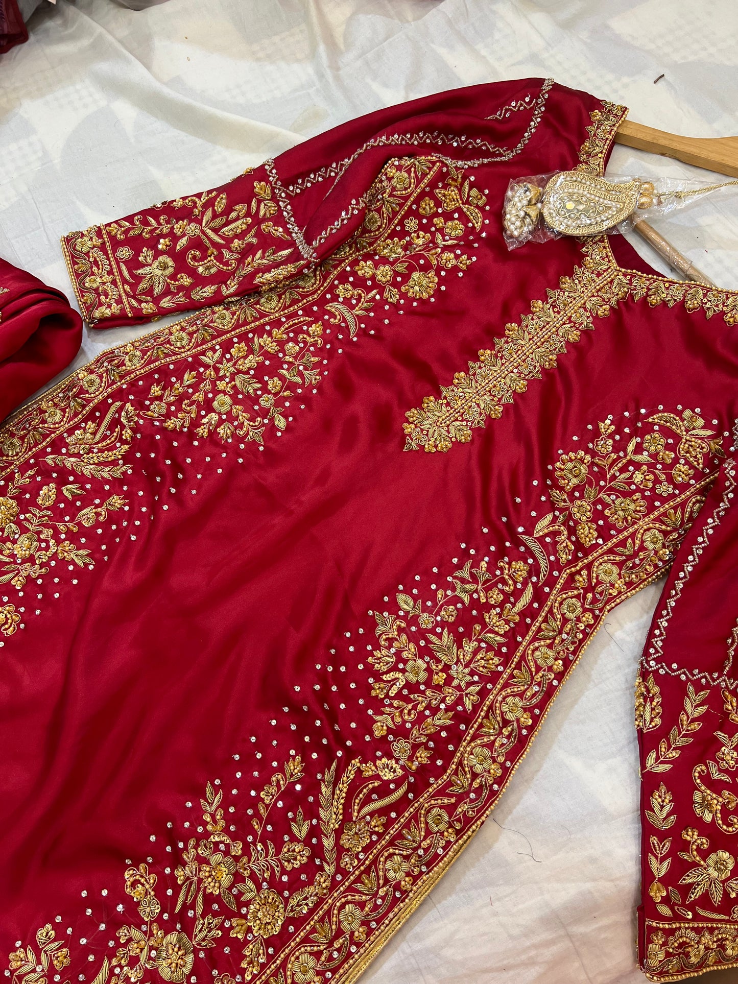 Red party wear dress