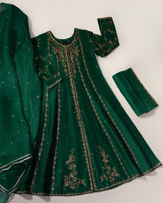 Green Anarkali frock