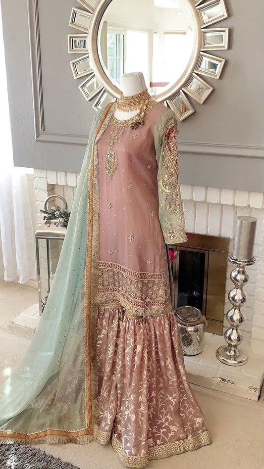 Pink gharara