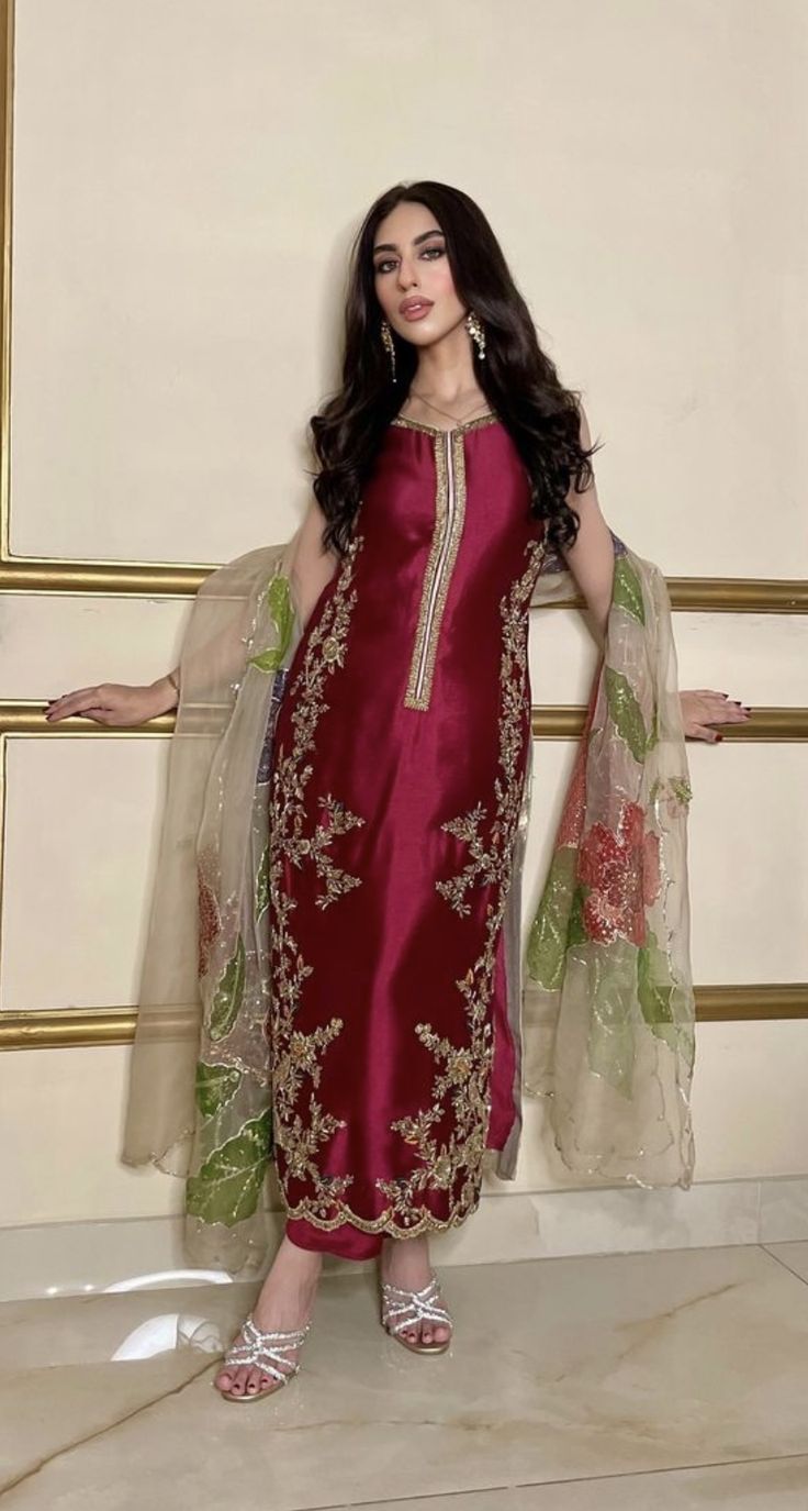 Red Embellishment dress