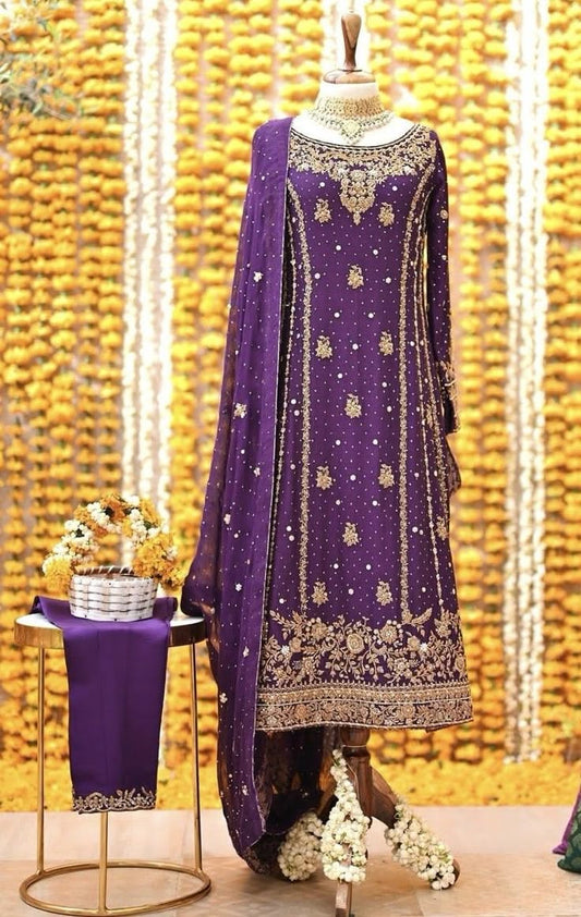 Purple party wear